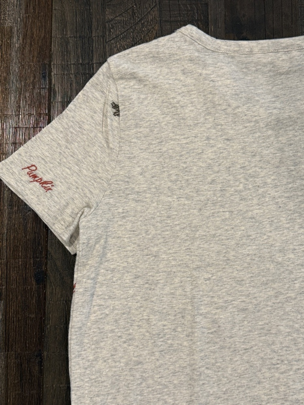 Lucky Brand Women’s Gray Fall Themed T-Shirt Short Sleeve Crew Neck Embroidered - Picture 10 of 16